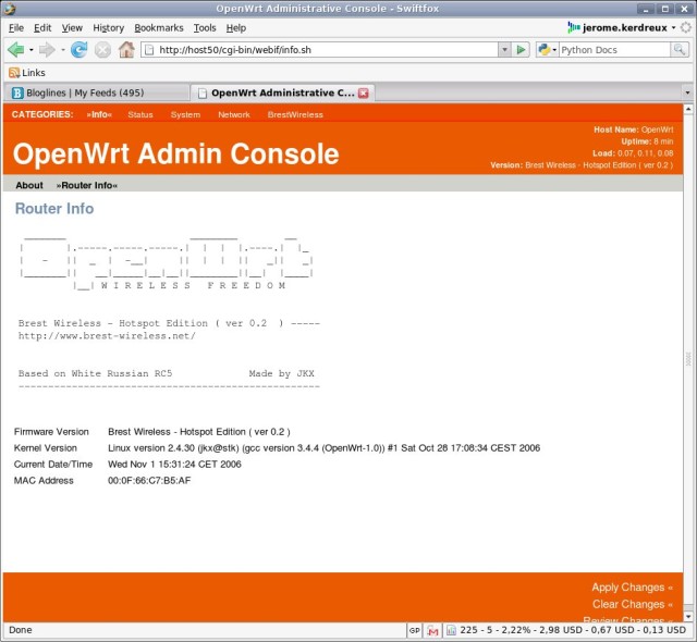 Interface web OpenWRT Brest-Wireless 